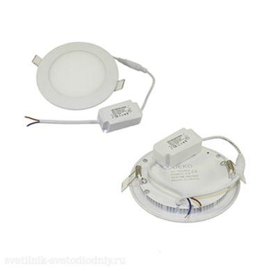 Светильник LED 18Вт круг белый, 5500-6000К, металл, 145 130 мм IP40 EUROLED DSV-0729 EL