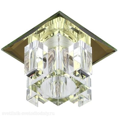 DK2 YL/WH Светильник EUROLED декор 'хрустальнй куб с вертик столб.' G9,220В, 40W, желтый/прозрачный (3/3
